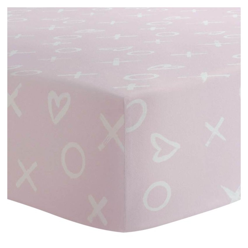 Flannel Bassinet Sheet - Pink Xoxo