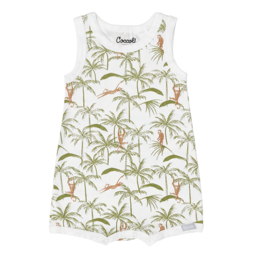 Modal Zipper Footie - Monkeys On Cream