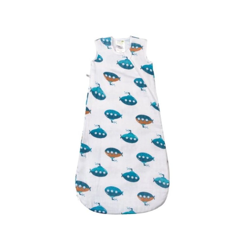 Cotton Muslin Sleep Bag 0.7 TOG - Submarines 6 - 18 months