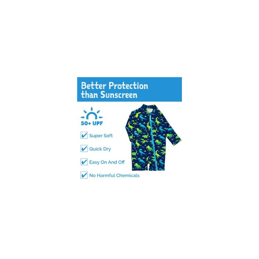Long Sleeve One Piece UV Jumpsuit - Dinoland