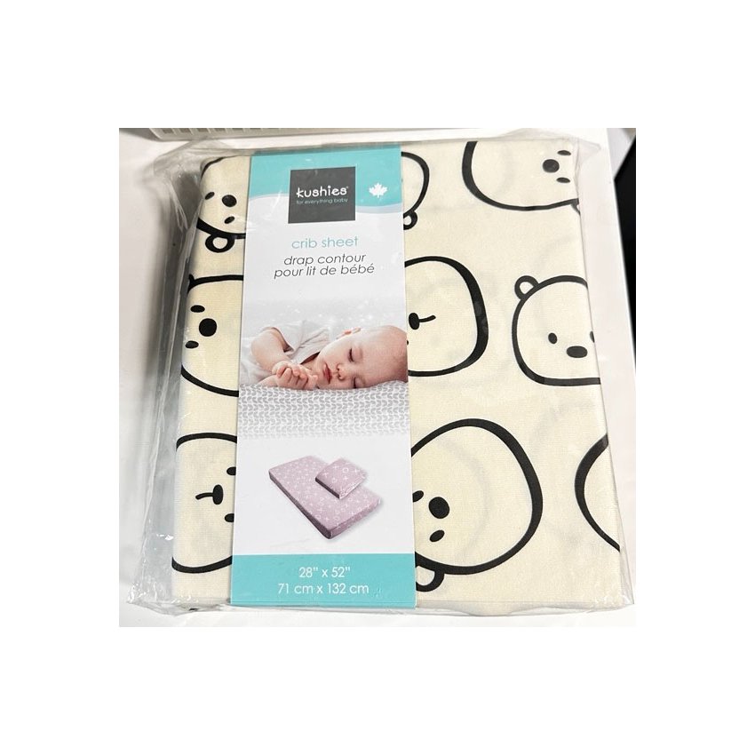 Jersey Fitted Crib Sheet - Yellow Panda