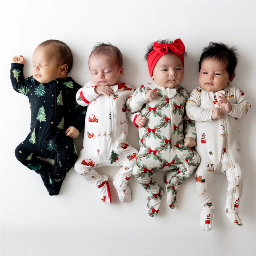 Printed Zippered Footie - Twinkle Tree