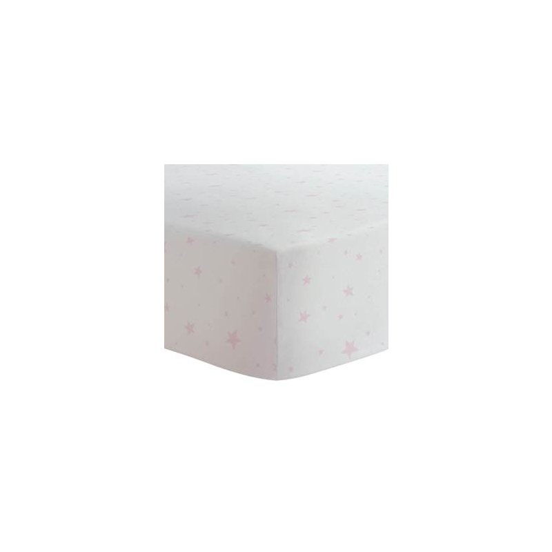 Flannel Bassinet Sheet Pink Scribble Stars S335-604