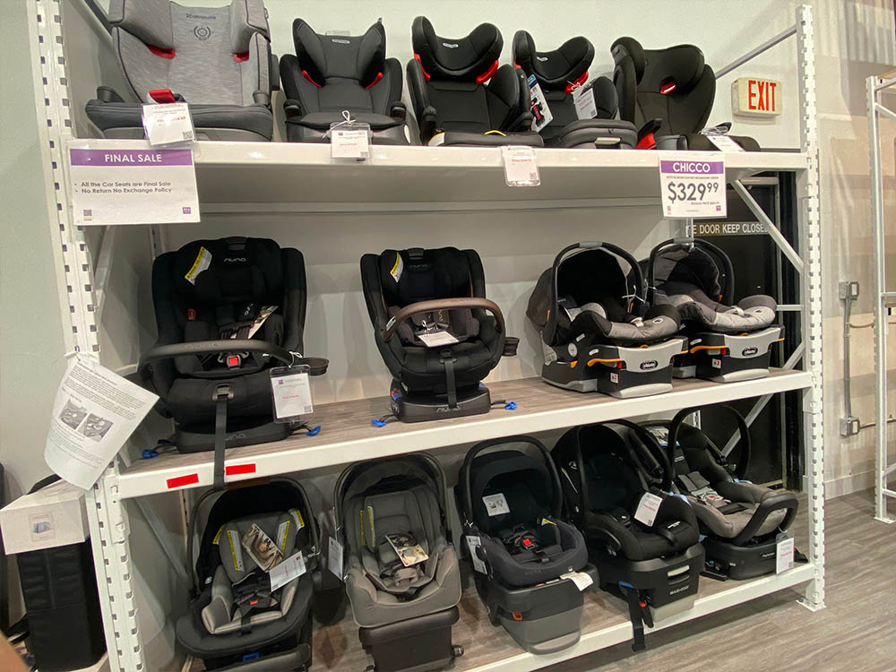 High chairs and baby gear at the Abbotsford store