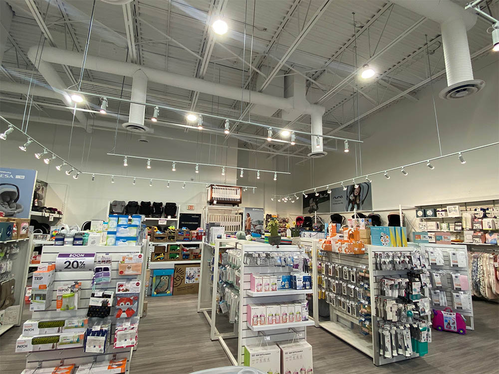 Product displays inside the Abbotsford store
